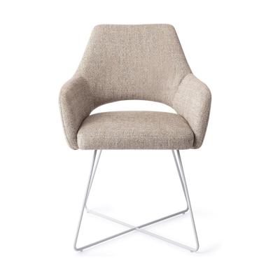 Jesper Home Eetkamerstoel 'Yanai' Cross White, kleur Biscuit Beach