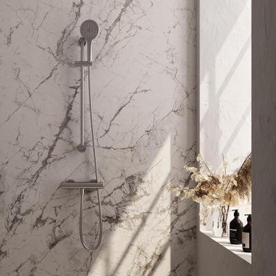 Brauer Brushed Edition Glijstangset met Thermostaatkraan - 3-Standen Handdouche - Rvs Geborsteld Pvd