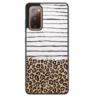 Samsung Galaxy S20 FE glazen hardcase - Leopard lines Samsung Galaxy S20 FE glazen hardcase - Leopard lines