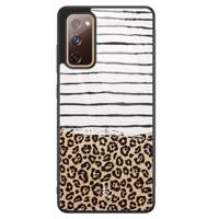 Samsung Galaxy S20 FE glazen hardcase - Leopard lines - thumbnail