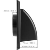 Kunststof Gevelkap Met Klep - Zwart - Aansluiting Ø 100mm - thumbnail