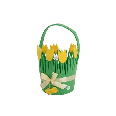 Decoris Mandje vilt pasen ø12xh19cm