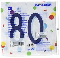 Feestservetten 80 Jaar Confetti (20st) - thumbnail