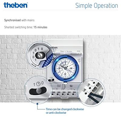 Theben 1610011 DIN-rail schakelklok Analoog 230 V Theben 1610011 DIN-rail schakelklok Analoog 230 V