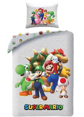 Super Mario Dekbedovertrek Grijs - Polyester - 140 x 200 cm 70 x 90 cm Super Mario Dekbedovertrek Grijs - Polyester - 140 x 200 cm 70 x 90 cm