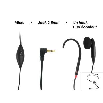 Geemarc CLHOOK5 Ear Free headset Kabel Zwart Volumeregeling Telefoon Geemarc CLHOOK5 Ear Free headset Kabel Zwart Volumeregeling Telefoon