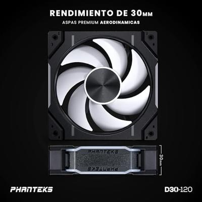 Phanteks D30 PWM Regular Airflow D-RGB PC-ventilator Zwart (b x h x d) 120 x 120 x 30 mm Phanteks D30 PWM Regular Airflow D-RGB PC-ventilator Zwart (b x h x d) 120 x 120 x 30 mm