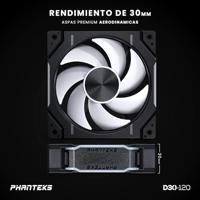 Phanteks D30 PWM Regular Airflow D-RGB PC-ventilator Zwart (b x h x d) 120 x 120 x 30 mm - thumbnail