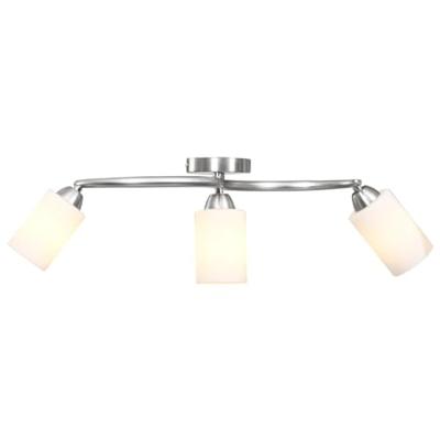 VidaXL Plafondlamp met keramieke cilindervormige kappen 3xe14 wit VidaXL Plafondlamp met keramieke cilindervormige kappen 3xe14 wit