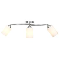 VidaXL Plafondlamp met keramieke cilindervormige kappen 3xe14 wit - thumbnail