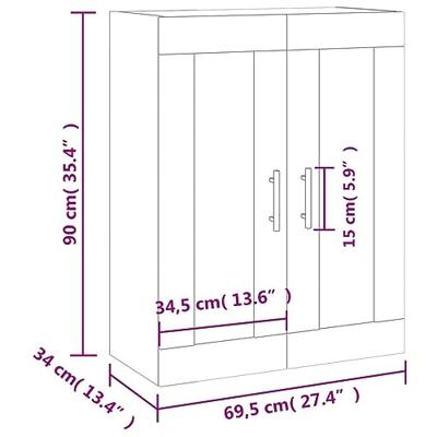 Hangkast 69,5x34x90 cm sonoma eikenkleurig