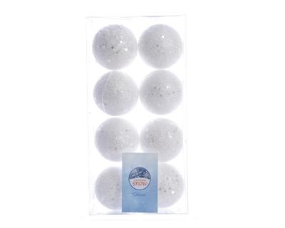 Bal foam glitter d4 cm wit/zilver 8st Kerst Decoris - Decoris Bal foam glitter d4 cm wit/zilver 8st Kerst Decoris - Decoris