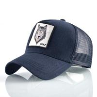 Katoenen geborduurde dierlijke Baseballcap (blauwe Wolf) - thumbnail