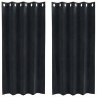 VidaXL Verduisterende gordijnen 2 pcs zwart 140 x 175 cm fluweel - thumbnail