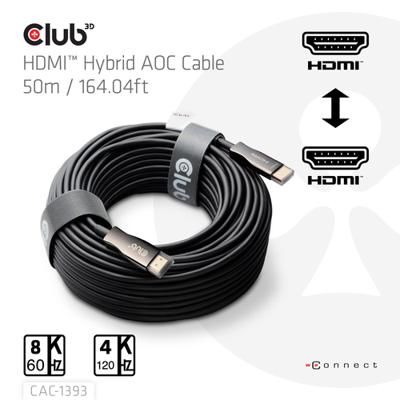 CLUB3D HDMITM Hybrid AOC Cable 8K60Hz/4K120Hz 50m