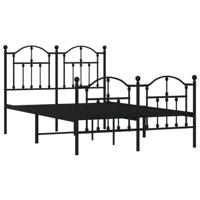 Bedframe met hoofd- en voeteneinde metaal zwart 120x200 cm - thumbnail