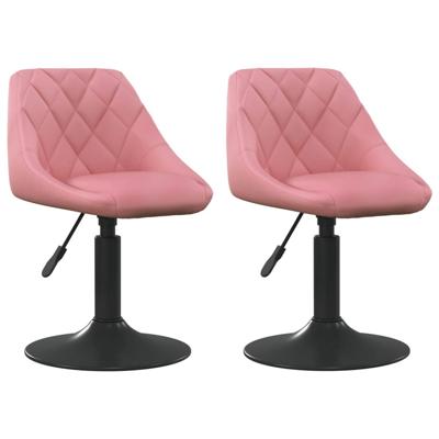 Eetkamerstoelen draaibaar 2 st fluweel roze