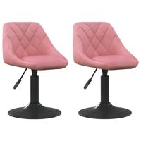 Eetkamerstoelen draaibaar 2 st fluweel roze - thumbnail