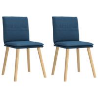 Eetkamerstoelen 4 st stof blauw - thumbnail