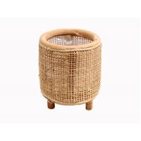 Van der Leeden rotan webbing bloempot 14 cm naturel - thumbnail