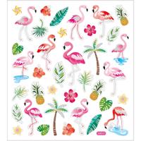 Creativ Company Stickers, flamingo, vel 15x16,5 cm, ca. 37 stuk, 1 vel - thumbnail