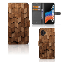 Book Style Case voor Samsung Galaxy Xcover 6 Pro Wooden Cubes - thumbnail