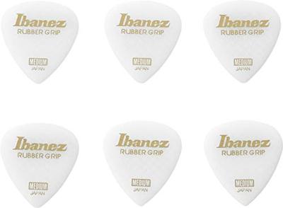 Ibanez PPA16MRGWH Grip Wizard Rubber Grip plectrumset 6-pack medium wit