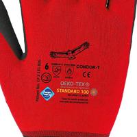 Asatex Handschoen | maat 10 rood/zwart | 98 % polyamide/2 % elastan met nitrilmic | EN 388 EN 407 PSA-categorie II | 12 paar - CONDOR-T/10 CONDOR-T/10 - thumbnail