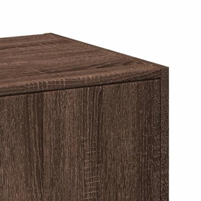 Apothekerskast 30x41x118 cm bewerkt hout bruin eikenkleurig - thumbnail