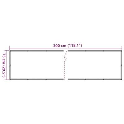 VidaXL Balkonscherm 300x75 cm pvc antracietkleurig