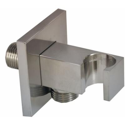Wiesbaden Rombo handdouchehouder met 1/2 inch aansluiting en opsteek RVS look - thumbnail