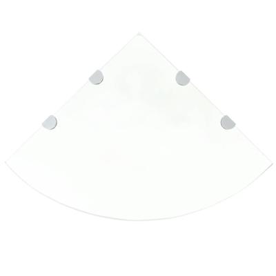 Hoekschappen 2 st met chromen dragers 45x45 cm glas transparant