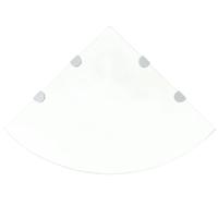 Hoekschappen 2 st met chromen dragers 45x45 cm glas transparant - thumbnail