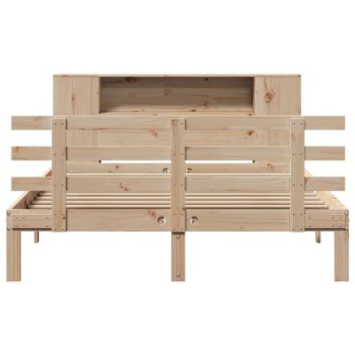 Bed met boekenkast zonder matras massief grenenhout 135x190 cm - thumbnail