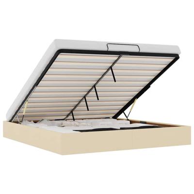 Bedframe zonder matras 200x200 cm stof crèmekleurig
