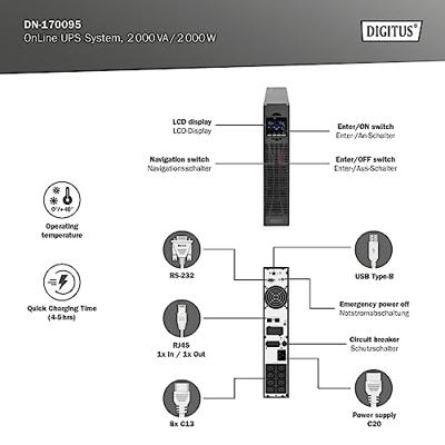 Digitus DN-170095 UPS-systeem 2000 VA
