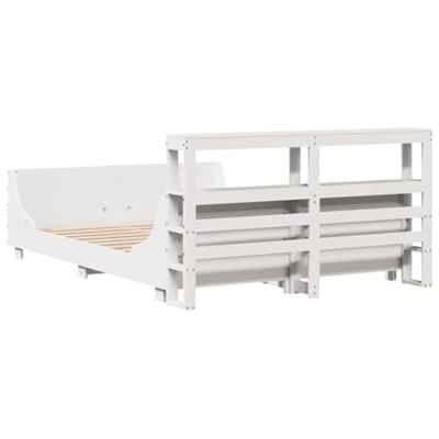 Bedframe zonder matras massief grenenhout wit 120x200 cm