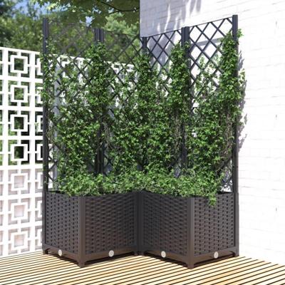 Plantenbak met latwerk 80x80x136 cm polypropeen zwart Plantenbak met latwerk 80x80x136 cm polypropeen zwart