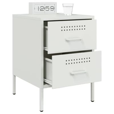 Nachtkastjes 2 st 36x39x50,5 cm staal wit