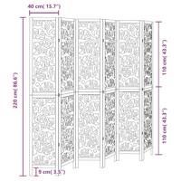 Kamerscherm met 6 panelen massief paulowniahout zwart - thumbnail