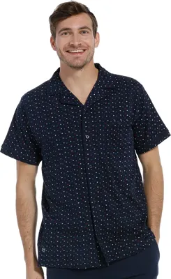 Heren pyjama jasje Korte mouw 100% katoen - Knoopsluiting - NOS