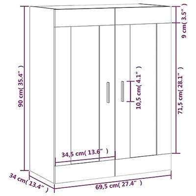 Wandkast 69,5x34x90 cm bewerkt hout zwart