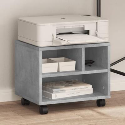 VidaXL Printerkastje met wielen 41x32x34,5 cm betongrijs VidaXL Printerkastje met wielen 41x32x34,5 cm betongrijs