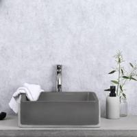 Waskom Differnz Marba Vierkant 40x40x12 cm Beton Donker - thumbnail