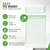 Tunturi Spijkermat met kussen - Acupressuur - Meditatie Mat - Acupunctuur Set - 68x42x2 cm - Mint - thumbnail