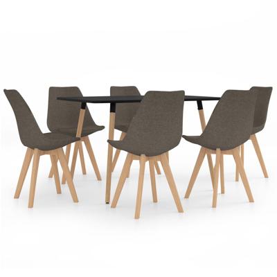 vidaXL 7-delige Eethoek taupe