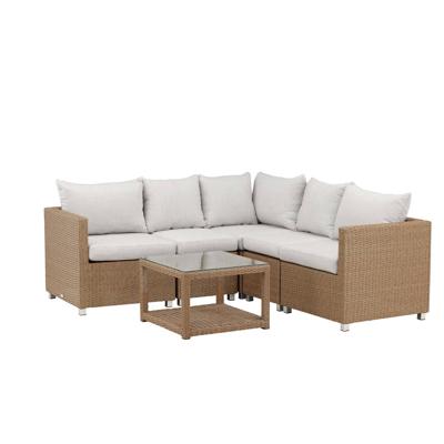 Nohr Loungeset 'Jennika' Met hoekbank en tafel, kleur Naturel Nohr Loungeset 'Jennika' Met hoekbank en tafel, kleur Naturel