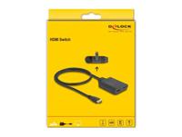 Delock 18645 HDMI Switch 2 x HDMI in naar 1 x HDMI uit 8K 60 Hz met geïntegreerde kabel 50cm - thumbnail