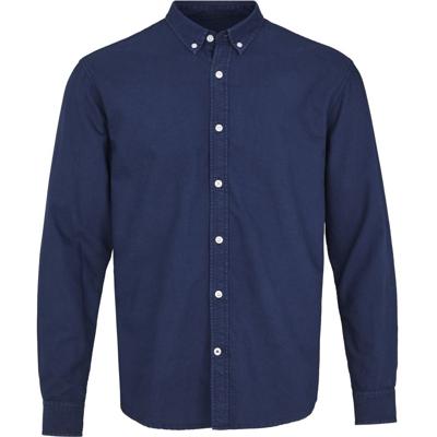 Kronstadt Overhemd Johan Oxford Washed Donkerblauw Button Down Slim Fit