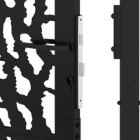 Poort met sporenontwerp 105x130 cm staal zwart - thumbnail